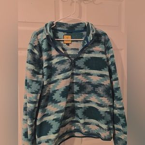 western pattern turquoise sweater